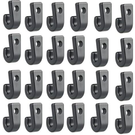 50 pcs Kayak J Crochet Noir Durable En Plastique Kayak Arrimage Crochet, J Crochet pour Kayak Bungee Longe Canoë Bateau Paddleboard Yacht Canoë Aviron