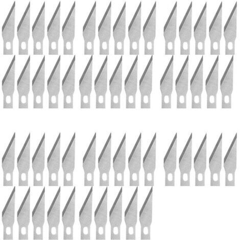 50 pcs Lame Scalpel de Rechange, Lame de Antirouille, pour Cutter de Précision, Scalpel Chirurgical, Scalpel Modelisme, 11