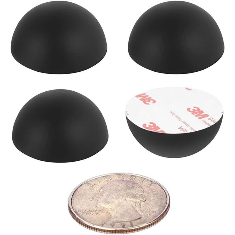 50 PCS Pieds Autocollants en Silicone Tapis Protecteurs de Pieds Noir Pieds Isolants Auto-adhésifs Hémisphérique pour Projecteurs, Haut-parleurs,