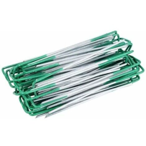 50 Pcs Piquets de Fixation, Piquets de Jardin, Agrafes Gazon Synthétique Vert, pour bâches de Sol de Jardin, Fixation de Gazon synthétique extérieur