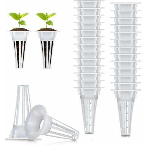 50 Pcs Replacement Grow Baskets, Hydroponic Pot, Hydroponic Growing Containers Mesh Net Cups for Plants Plastic Net Pots for Growing Sponges Included 50 Grow Sponges,Fonepro,