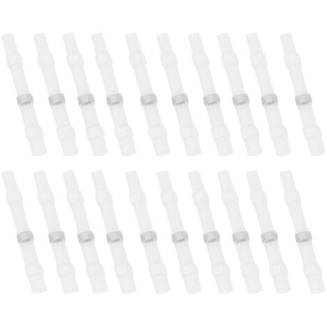 50 PCS Soudure Joint Fil Connecteurs Étanche Isolé Bornes De Fil Électrique Thermorétractable Épissure Butt pour Fil À Sertir Joint (Blanc) (Blanc)