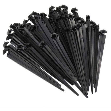 50 pcs Support de Tuyau Fixation au Sol pour piquets C Support de tiges Fixes pour Tuyau d'irrigation et Tuyau d'arrosage de Jardin