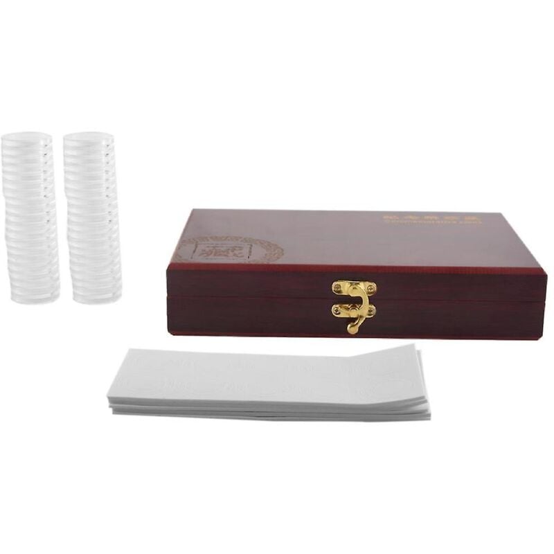Lot de 50 boîtes de rangement en bois pour pièces de monnaie, boîte de collection commémorative