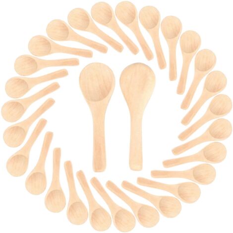 50 petites cuillères en bois pour condiments (marron clair)