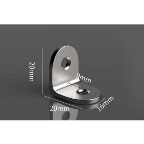 50 pezzi 20x20mm staffa angolare in acciaio inossidabile staffa a U angolare a 90 gradi supporto angolare