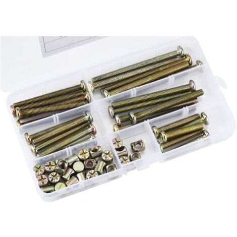 50 pezzi di bulloni a testa esagonale, bulloni con dadi cilindrici, kit di assortimento di bulloni con dadi cilindrici, per mobili, lettini per bambini, sedie