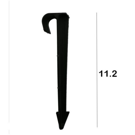 50 pezzi di picchetti per irrigazione a goccia, picchetti di supporto per irrigazione a goccia, picchetti di fissaggio al terreno, neri, 11,2 cm