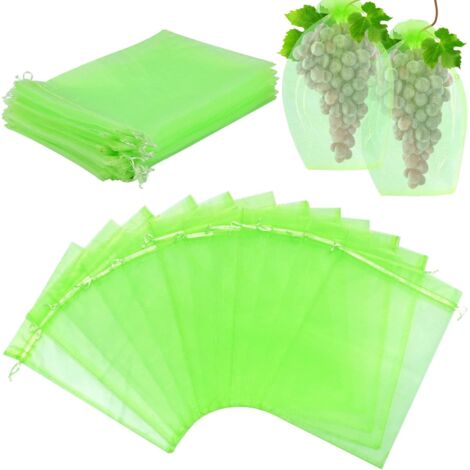 50 pezzi di sacchetti di protezione per frutta 20x30 cm, rete anti-insetti, rete di protezione per giardino, rete anti-uccelli per la protezione della frutta e delle piante