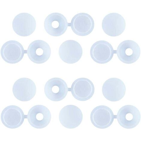 50 pezzi di tappi per viti con cerniera in plastica, copriviti decorativi bianchi M5/M6, copriviti pieghevoli e a scatto, per pareti, armadietti