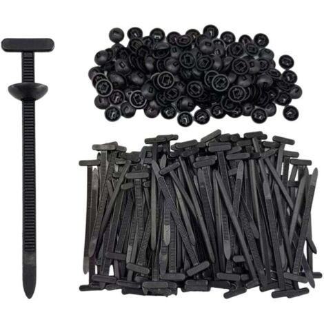 50 pezzi fascette fermacavi universali in nylon per auto con cerniera, rivetti in plastica per impieghi gravosi, stile T