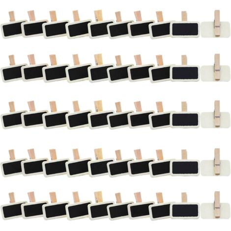 50 pezzi Mini lavagna, Mini lavagna rettangolare con clip, per promemoria per feste, etichette, bar, matrimoni
