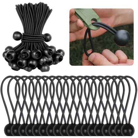 50 pezzi tenditori per teloni, tenditori elastici, tenditori in gomma con sfera in plastica, corda elastica per teloni, tende, teloni, campeggio