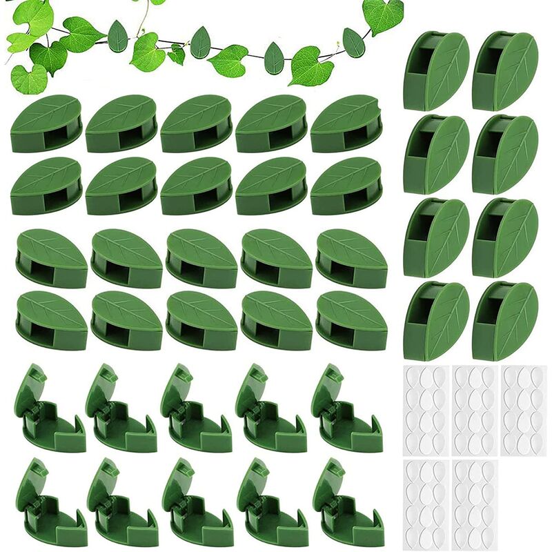 Mèreéternel - 50 Pièces Clip De Fixation De Mur Végétal Auto-Adhésif, Montage Mural d'escalade De Plantes, Plante Escalade Mur Fixation Clips, pour