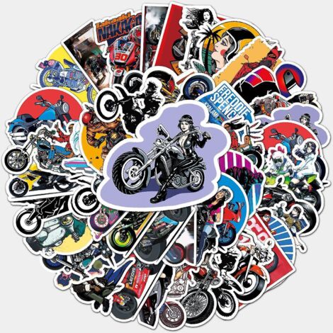 50 Pices De Personnalit De La Mode Locomotive Bricolage Autocollants Dcoratifs Ordinateur Portable Valise Scooter Moto Autocollants