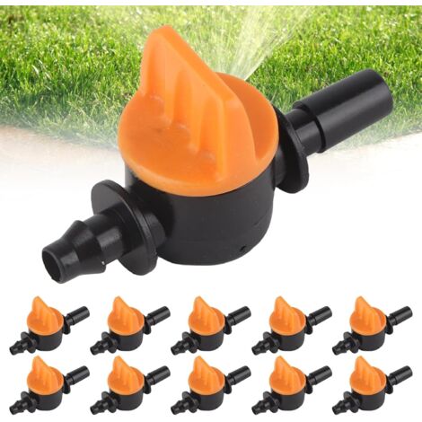 50 Pièces 4/7 Vanne D'irrigation pour 4/7mm Tuyau d'arrosage, Double Connecteur Irrigation Pipe Valve Switch, Diamètre Extérieur 6 mm, pour L'irrigation des Pelouses de Jardin
