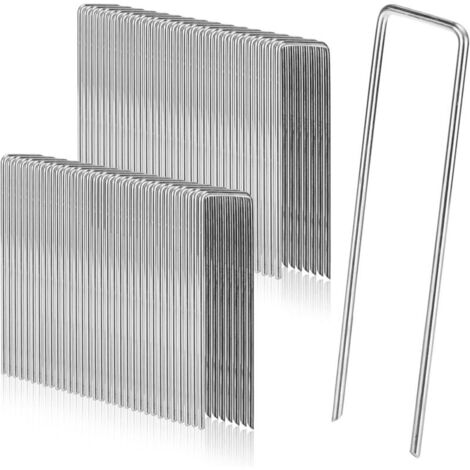 50 pieces Anti-rust Tent Pegs, Ground Anchors made of galvanized stainless steel wire, Length 200mm, Width 40mm, Ø 2.5mm