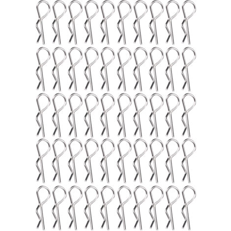 50 Pièces Attaches de Carrosserie Type R pour Voiture Télécommandée 1/10 1/12 1/16 - Épingle de Fixation RC