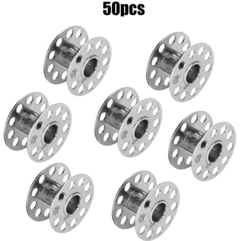 50 Pièces Bobbins de Machine à Coudre en Plastique et Métal, Bobine à Point de Blocage, Anti-Déconnexion en Acier Inoxydable