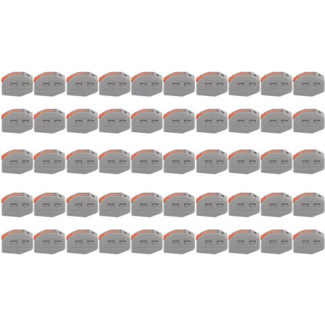 50 pièces bornes à levier 2 ports pour raccordement de fils conducteurs - Kit de jonction électrique orange