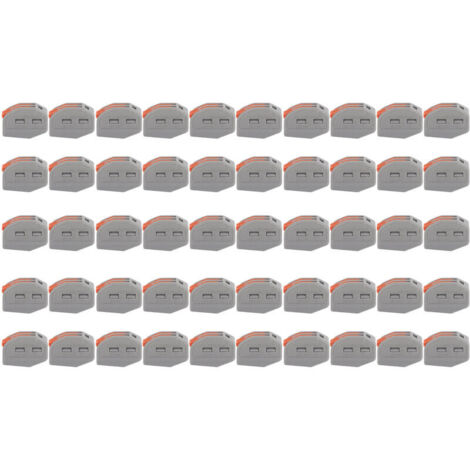 50 pièces bornes à levier 2 ports pour raccordement de fils conducteurs - Kit de jonction électrique orange