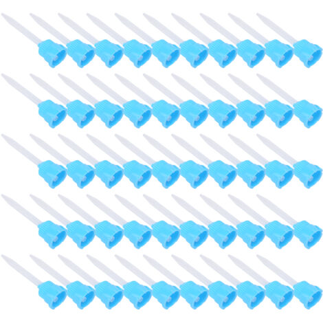 50 pièces Buse Mélangeuse pour Résine Époxy, Embout de Distribution pour Adhésif, Accessoire Bleu pour Prothèse Dentaire 1:1