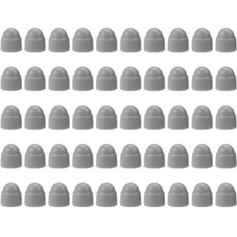 50 pièces Cache vis écrou de protection M8 clef de 13 mm. capuchons de protection hexagonaux. pour recouvrir les écrous et les têtes de vis hexagonales. plastique Grigio