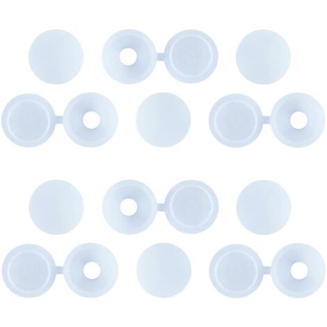 50 Pièces Charnière Bouchon à Vis en Plastique, M5/M6 Blanc Couvercle Décoratif à Vis, Cache-vis Pliable et Encliquetable, pour Les Murs, Les Armoires