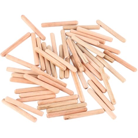50 pièces chevilles en bois cannelées pour tiroirs et meubles (M6 x 50 mm)