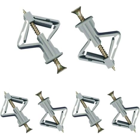 50 Pièces Chevilles pour Plaque de Plâtre, Chevilles avec Vis pour Plaques de Plâtre, Fixations Murales en Plâtre et Creuses