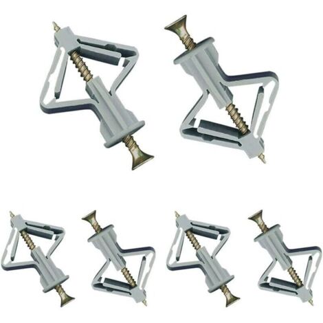 50 Pièces Chevilles pour Plaque de Plâtre, Chevilles avec Vis pour Plaques de Plâtre, Fixations Murales en Plâtre et Creuses