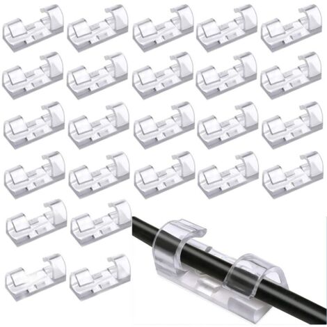 50 Pièces Clips Câbles Adhésifs Rangement de Câbles, Transparent Clips CâBle Organisateur Auto-AdhéSifs, Clips Pour Organisateurs CâBles Pour Bureau, Voiture Et Maison