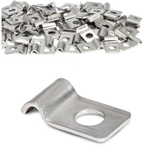 50 Pièces Collier de Serrage Inox 5mm Fixation en U Monotrou Acier Inoxydable Collier de Fixation Support de Câble Convient pour l'installation de Câbles Tuyaux Conduits