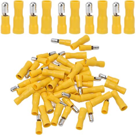 50 Pièces Connecteurs à sertir 12‑10 AWG, Bornes à embouts isolés mâles et femelles pour câbles - Kit complet