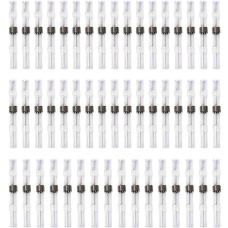 50 Pièces Cosses Électriques à Souder avec Gaine Thermorétractable en Cuivre pour Câbles, Blanc