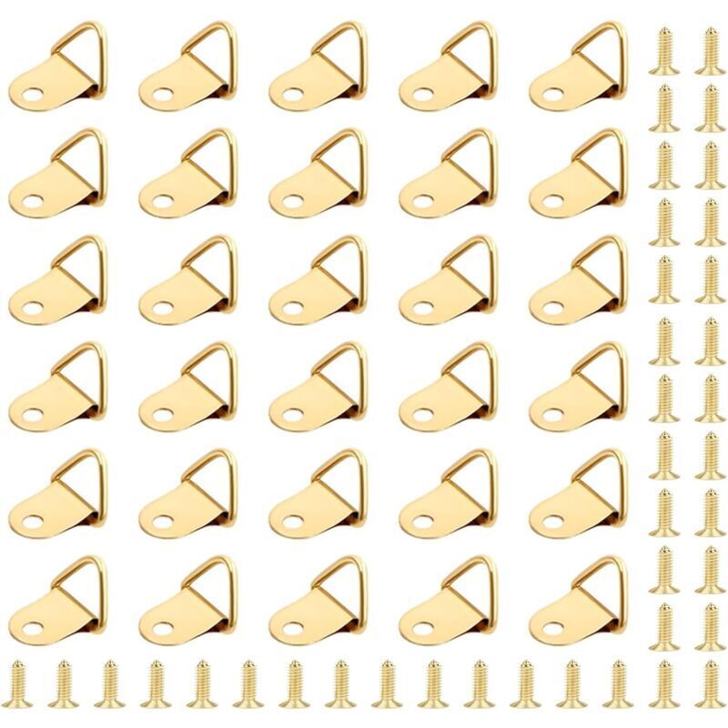 Coocheer – Crochets triangulaires pour cadre photo – Lot de 50 pièces avec vis – Installation facile et durable – Pour décoration murale