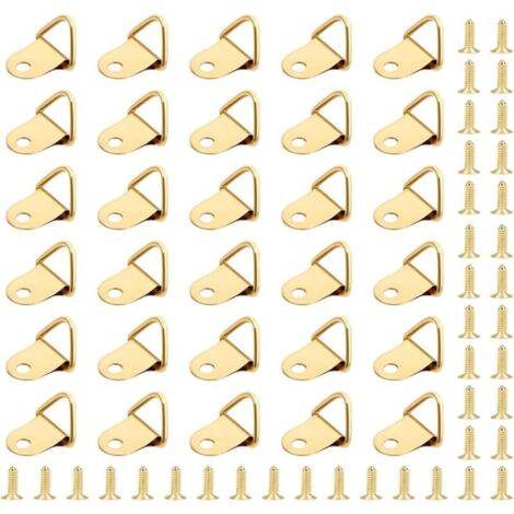 50 Pièces Crochet pour Cadre,Attache Tableau,Photo Anneaux Triangulaires Cadre,Support Murale Cintre avec 50 Pièces Vis Utilisé pour les Cadres Photo, Suspension de Décorations de Meubles