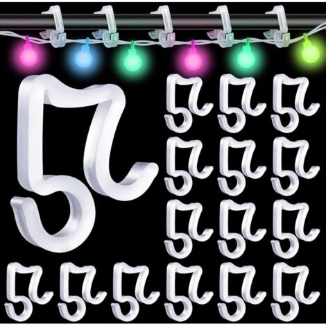 50 Pièces Crochets de Gouttière de Noël Crochets de Lumière en Plastique Extérieurs Suspension Crochets pour Décoration de Noël