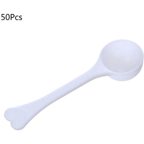 50 pièces Cuillères de Mesure Longues Manche 3g pour Poudre de Lait, Café, Protéine et Épices de Cuisine