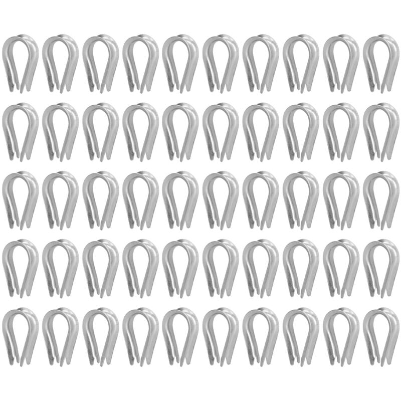 50 Pièces Dé à Coudre de Câble en Acier Inoxydable Outils de Gréement de Câble Cosses de Gréement Cosse de Voile(M4(4mm))