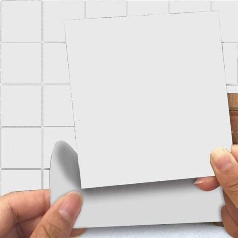50 pièces de carrelage mural autocollant pour cuisine, carreaux de 15 x 15 cm, autocollants de dosseret de cuisine amovibles