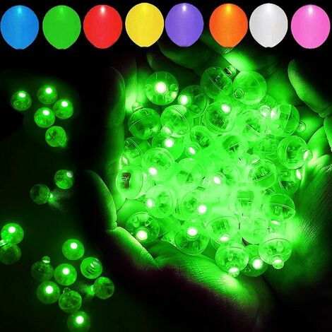 50 pièces de lumières de ballon à LED vertes, de lumières de boule à LED rondes, de micro-lumières à LED décorent les activités de fête intérieures et extérieures Drôle de festival de mariage annivers