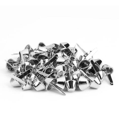 50 pièces de pointes coniques pour sac à main, fournitures de maroquinerie en cuir, clous décoratifs nickel 10mm