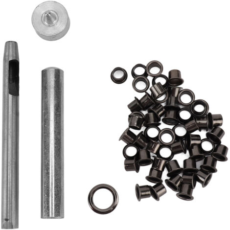 50 pièces de rivets en fer ronds pour cuir avec outils pour bricolage, trou intérieur 6mm / 0.24 pouce
