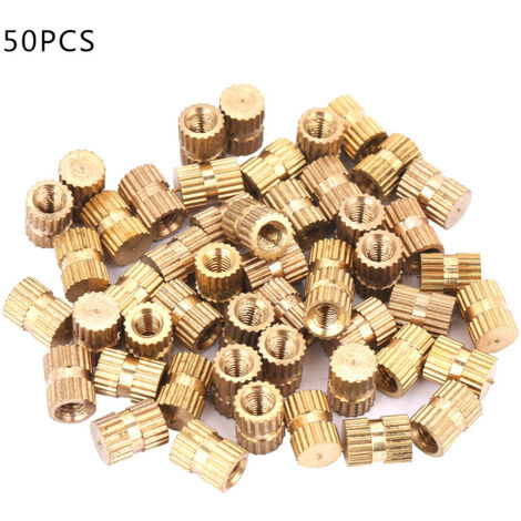 50 pièces de type B, insert en laiton pour trou borgne à passage unique, écrou moleté intégré (M355,3)