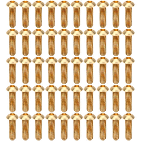 50 pièces de vis à tête hexagonale creuse en cuivre, fournitures industrielles M6x20, quincaillerie et outils.