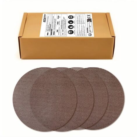 50 pièces Disque Abrasif 150mm Maille Disque de Poncage Autoagrippant Grain P120 Pour Bois, Mastic, Peinture, Ponceuse Excentrique