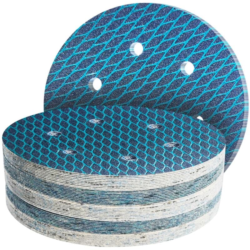 50 Pièces Disque de Ponçage 150mm Grain 150 Pour Ponceuse Excentrique (6 Trous/Losange)
