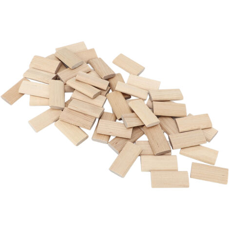 50 Pièces Domino en Hêtre pour Assemblage de Meubles, Connecteur de Raccordement Bois