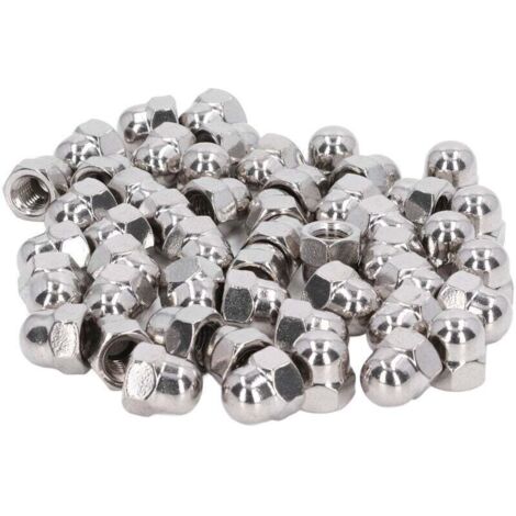 50 Pièces écrou Borgne en Acier Inoxydable, Kit D'assortiment de Capuchons Hexagonaux M4(M4)